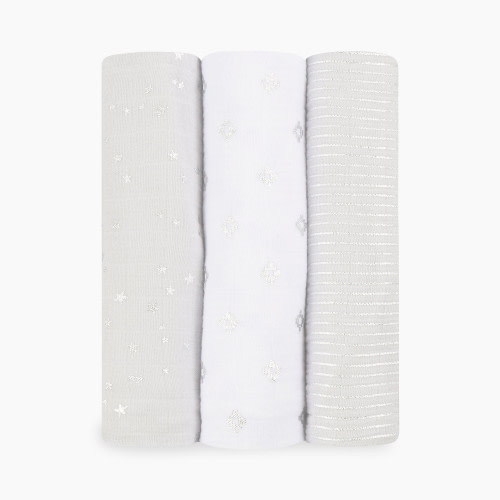 Aden + Anais Metallic Swaddles (3 Pack) - Charm