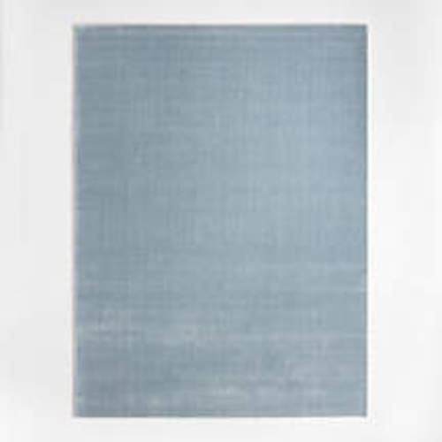 Solid Double Stripe Light Blue Kids Performance Area Rug 5'x8'