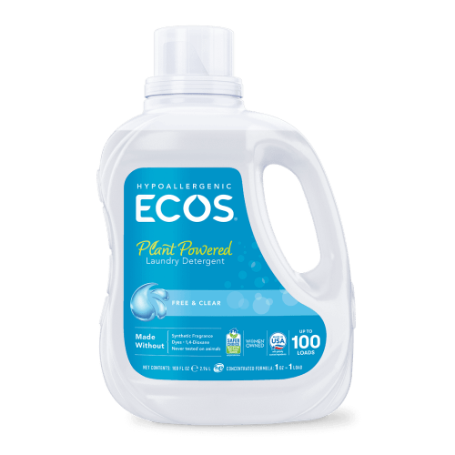 Liquid Laundry Detergent With Free & Clear Readliy Biodegradable Formula - ECOS®