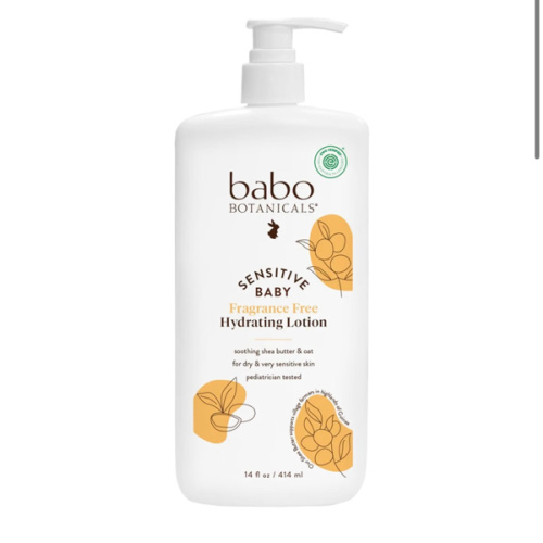 BABO Botanicals Sensitive Baby Fragrance-Free Daily Hydrating Baby Lotion - Shea Butter & Jojoba Oil - for Body & face - for Babies, Kids & Adults with Sensitive Skin - EWG Verified - Vegan