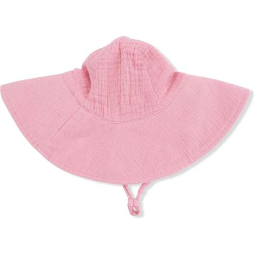 Solid Muslin Poignant Pink - Wide Brim Sun Hat