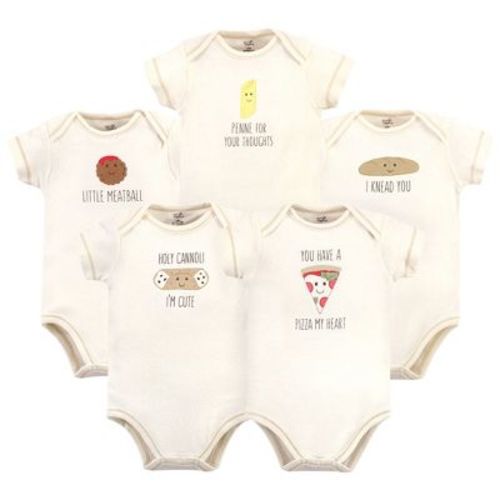 Touched by Nature Organic Cotton Bodysuits 5pk, Pizza, 9-12 Months