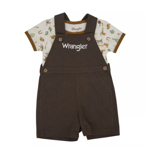 Wrangler Cowboy Shortall Set, 3-6 M,Pine Bark at Tractor Supply Co