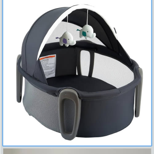 Pamo babe Portable Bassinet and Play Space Baby Dome with Toys and Canopy Travel Crib for Newborn