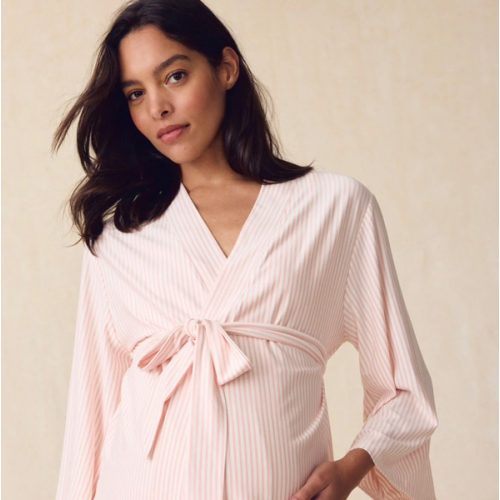 DreamModal® Pajamas | Pencil Stripe Maternity Kimono Bundle - Pink