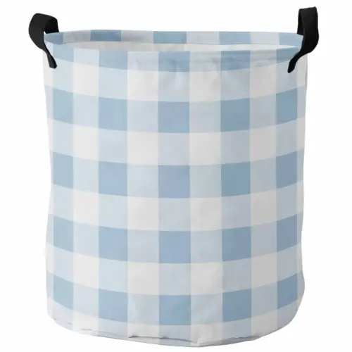 Blue Sky Checkered Pattern In Sprg Foldable Laundry Basket Kid Toy Storage Waterproof Room Dirty Clo