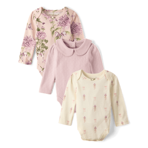 Baby Girls Floral Bodysuit 3-Pack - Multi