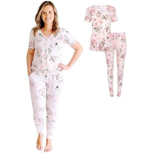 Posh Peanut Adult Pajamas Set - Two Piece Loungewear - Soft Viscose from Bamboo Nightwear PJs