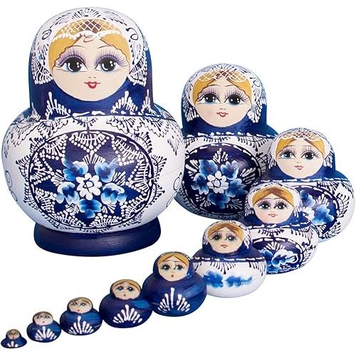 Russian Nesting Dolls for Kids Matryoshka Doll 10pcs Handmade