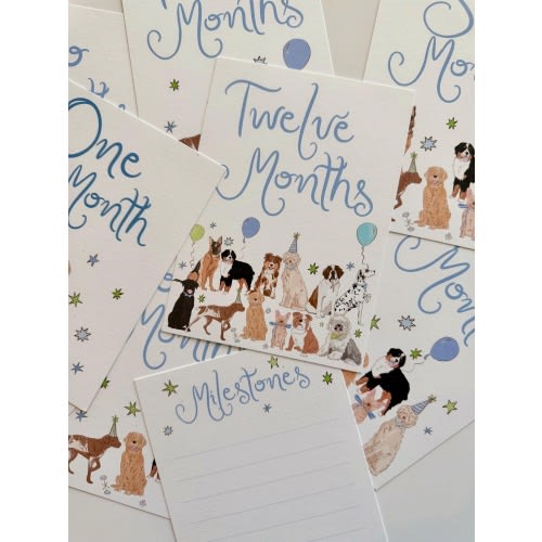 Dog Baby Milestone Cards, First Year Photo Props