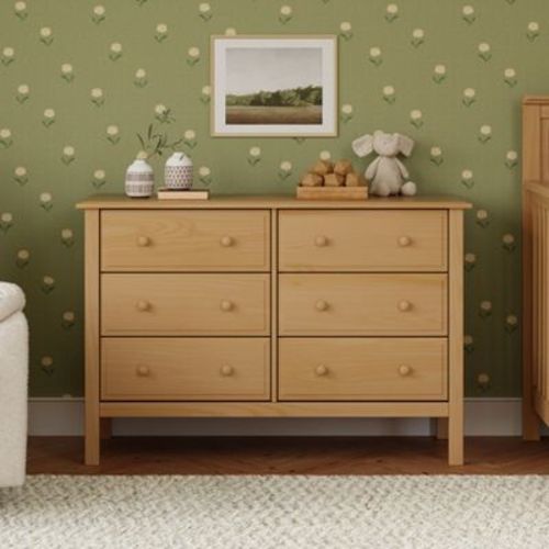 daVinci Jayden 6-Drawer Double Wide Dresser - Honey