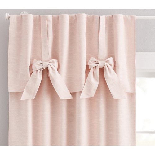 Evelyn Linen-Blend Bow Valance Blackout Curtain