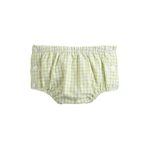 6M, LITTLE ENGLISH Jam Panty - Green Seersucker Gingham