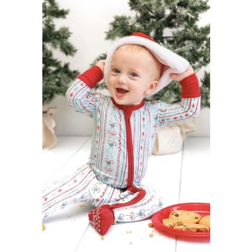 Vintage Christmas Bamboo Zipper Romper for Babies & Toddlers