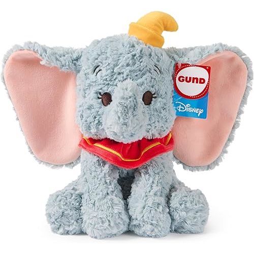 GUND Disney Official Dumbo Plush, Disney Cozys Collection, Dumbo Toys, Elephant Stuffed Animal for Ages 1 and Up, Gray, 10”