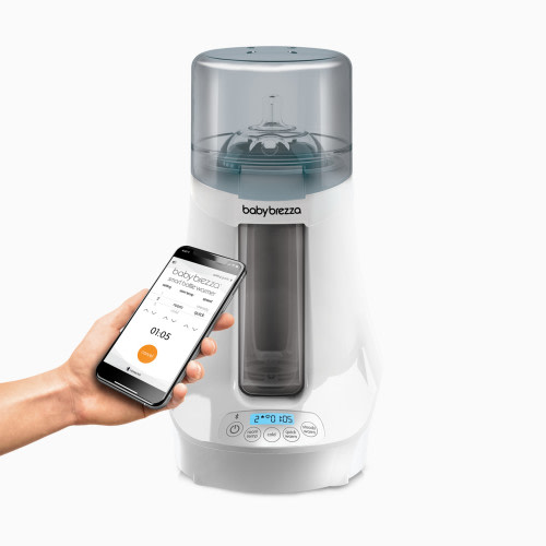 Baby Brezza Smart Bluetooth Connected Bottle Warmer - White On White