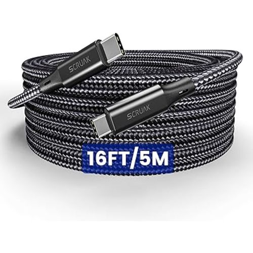 Extra Long iPhone 16 17 Charger Cable 16Ft, 16 Feet USB C to C Cable Fast Charging Nylon Braided iPhone 16 17 USB C Charger Cord for iPhone 16/17 Plus,16/17 Pro,16/17 Pro Max/iPad Pro/Air/Min 6