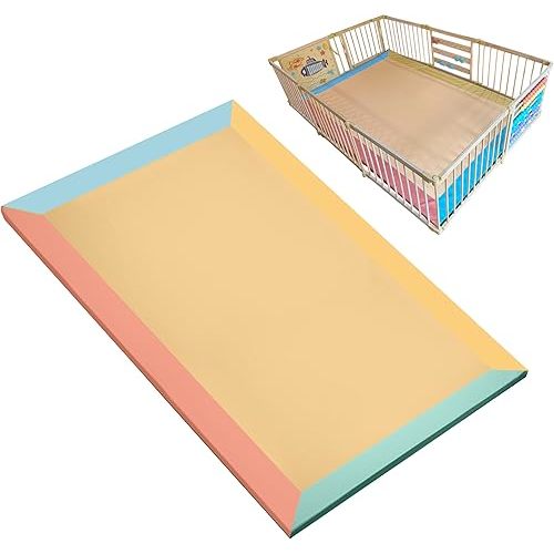 Zety Compatible Baby Play Mat - PU Leather Baby Playpen Mat - Waterproof Play Mats for Floor - 1.5" Thick High Density Foam Play Mat (Under the Sea, 10-Panel)