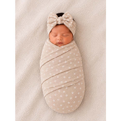 Almond Bloom | Organic Cotton Pointelle Baby Clothes Swaddle – SpearmintLOVE