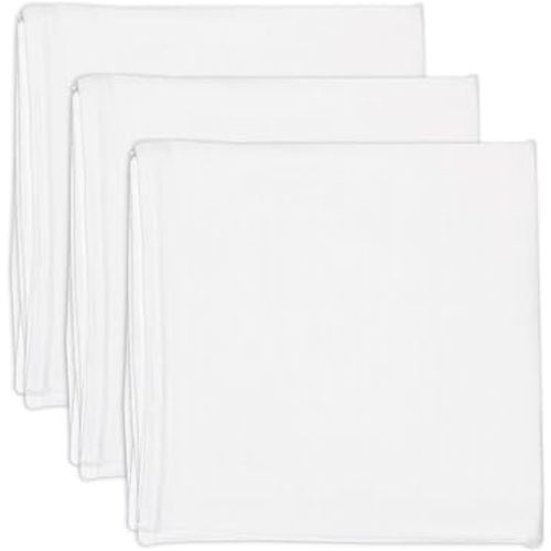 HonestBaby 3-Pack Organic Cotton Swaddle Blankets, Bright White, One Size