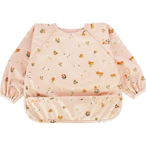Waterproof Long Sleeve Bib – Machine Washable Baby Bibs for Eating – Baby Smock Bib for Toddler – BLW Supplies for Baby