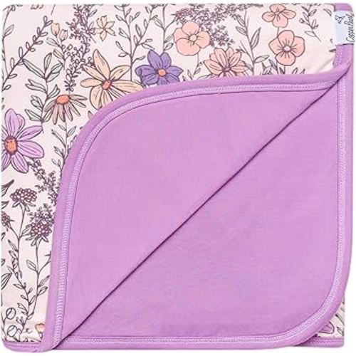 Copper Pearl Large Premium Knit Baby 3 Layer Stretchy Quilt Blanket Flora