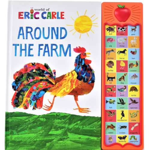 World of Eric Carle, Around the Farm 30-Button Animal Sound Book - Great for First Words - PI Kids