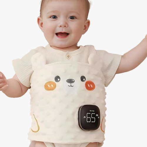 New Generation Baby Colic and Gas Relief - Baby Heating/Vibrating Tummy Wrap,Slight Vibration And Gentle Heat Relief of Upset Stomach And Helps Baby Fall Asleep (USB-C Cable NOT Included)