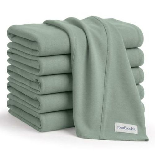 Comfy Cubs Baby Burp Cloths Set Pack of 6 - Large, 6-Layer, Ultra Absorbent Soft 100% Cotton for Infants - Fern
