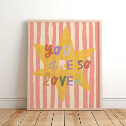 you are so loved nursery wall art, Children's nursery and bedroom Poster, kids print, children's print, playroom decor, boho