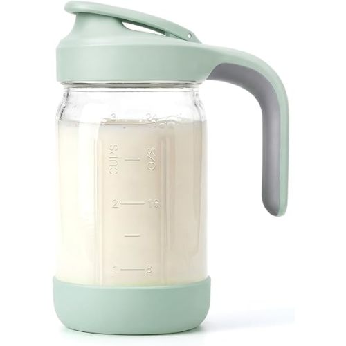 32 oz (1 Qt) Glass Mason Jar Pitcher with Pour Spout Lid & Handle