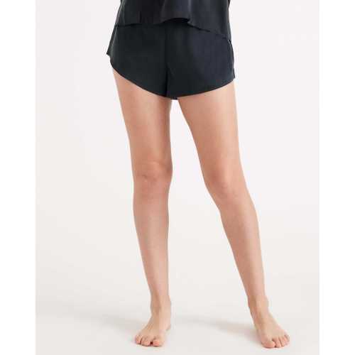 Women's 100% Washable Silk Pajama Shorts in Black