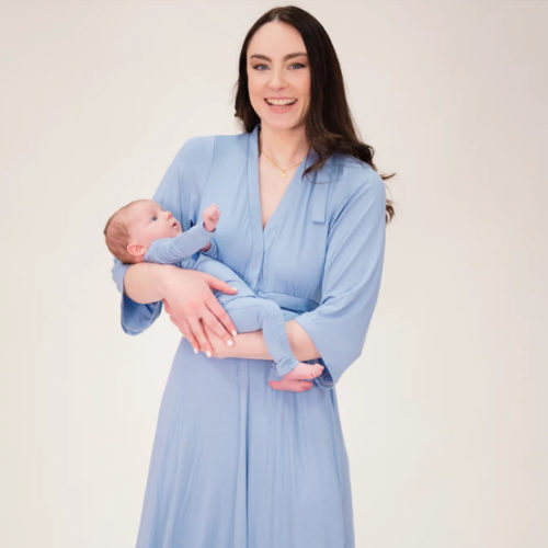 Lila Labor & Postpartum Gown in Periwinkle Blue