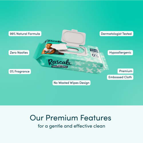 Rascals Sensitive Baby Wipes Fragrance Free 216 Count