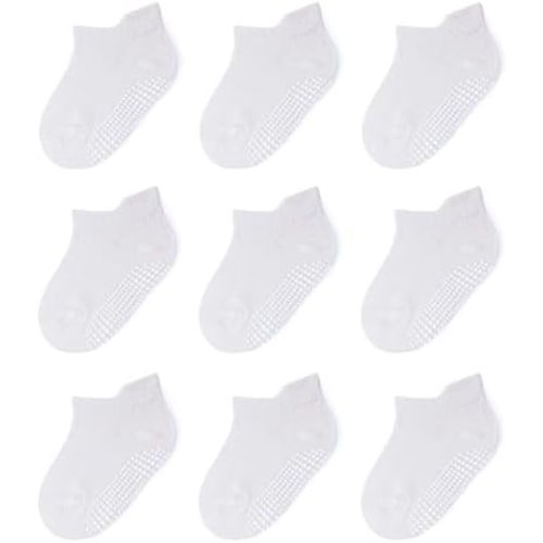 Baby Non Slip Ankle Socks with Grippers for 0 Months-10 Years Old Walking Socks