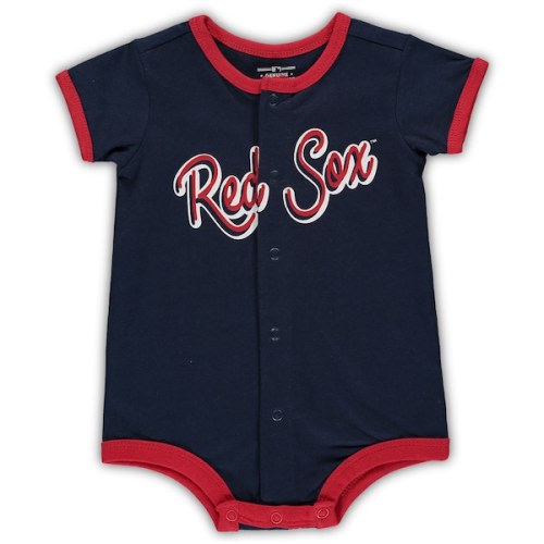 Newborn & Infant Boston Red Sox Navy Stripe Power Hitter Romper