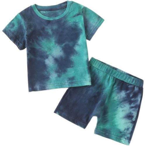Baby Boys Clothes Tie Dye Summer Outfits Infant Toddler Boy Short Sleeve T-Shirt Top Short Pants 2Pcs Set