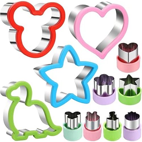 Sandwiches cookie Cutter set,Mouse & Dinosaur & Heart & Star Shapes Sandwich Cutters Cookie Cutters Vegetable cutters-Food Grade Cookie Cutter Stamps Mold Decorate Food