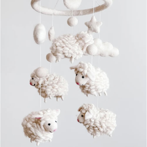 Felt Baby Mobile - Counting Sheep | Ganapati Crafts Co.