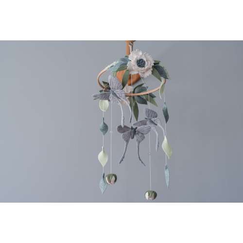 Lunar Moth Baby Mobile: Felt Woodland Nursery Decor