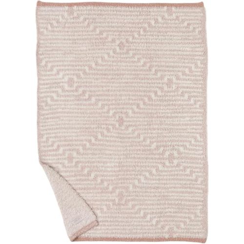 Barefoot Dreams CozyChic Geo Stripe Stroller Blanket, 30" x 40" (Antique Rose)