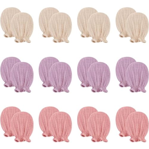 Pro Goleem Muslin Baby Mittens for Newborn, 100% Cotton No Scratch Soft Breathable Gloves for Boys and Girls 0-6 months