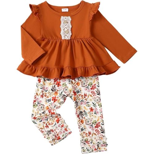 Baby Girl Clothes Toddler Girl Outfits Ruffle Shirt Pants Cute Infant Outfit Set Baby Girl Fall Winter Clothes