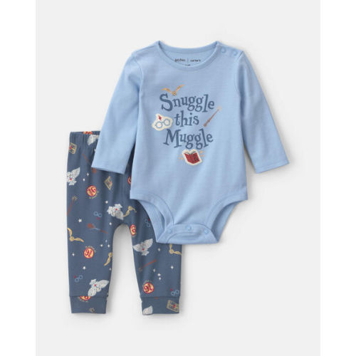 Baby 2-Piece 'Snuggle This Muggle' Harry Potter® Long-Sleeve Bodysuit & Pant Set - Blue | Carter's