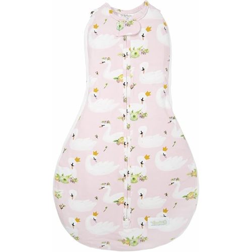 Woombie Grow with Me Baby Swaddle, Convertible Swaddle Fits 0-9 Months, Expands to Wearable Blanket for up to 18 Months, Princess Swan