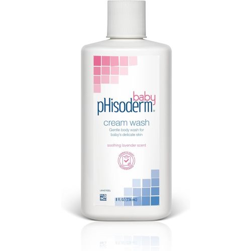 pHisoderm Baby Tear-free Cream Wash, 8 FL OZ - alcohol free, soap free, dermatologist tested, allergy tested, powder fresh scent (pack of 3)