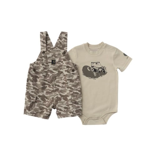 Carhartt Off-Road Graphic Short-Sleeve Bodysuit and Camo Shortalls 2-Piece Set for Babies | Bass Pro Shops