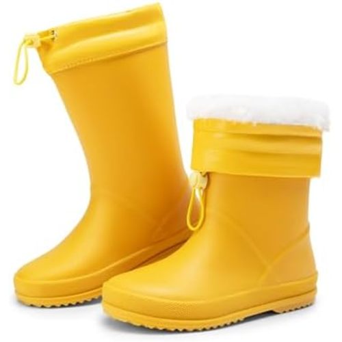 DREAM PAIRS Kids Waterproof Drawstring Rain Boots