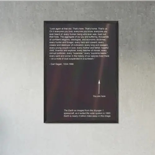 Carl Sagan Pale Blue Dot Print – Astronomy Inspirational Quote Wall Art