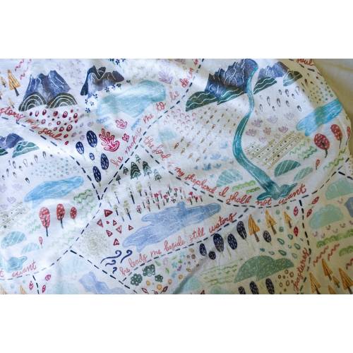 Psalm 23 Blanket-Watercolor Abstract Landscape-The Lord Is My Shepherd